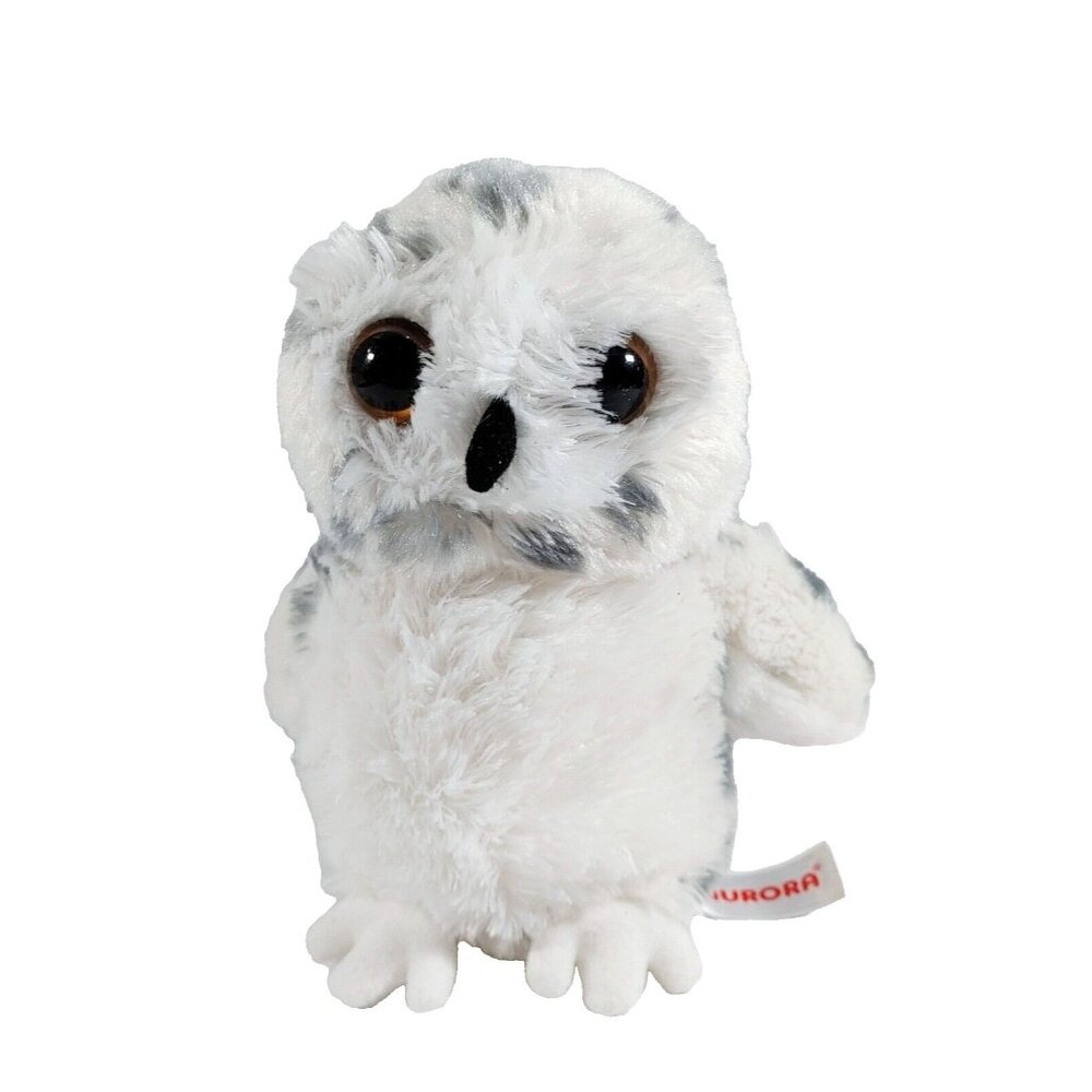 Aurora White Snowy Owl Spotted Plush 7" Stuffed Animal 2017